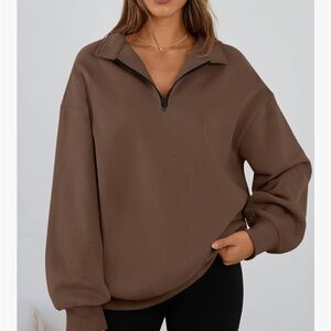 Trendy Queen Oversized Half ZipSweatshirt